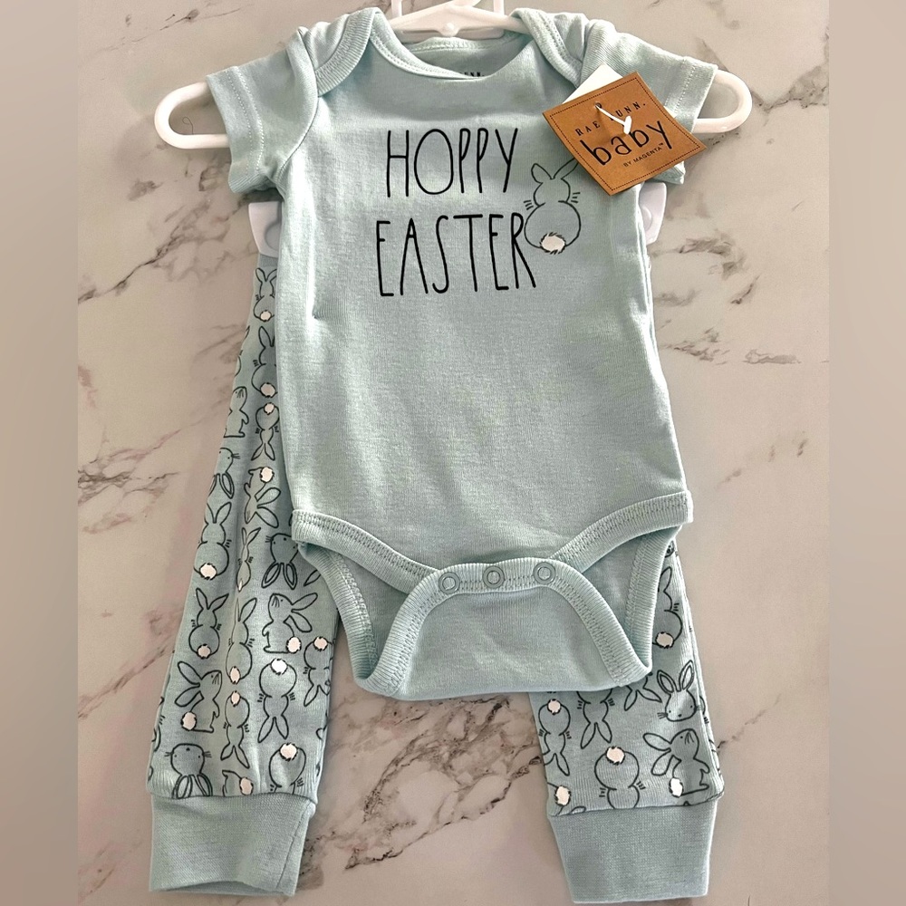 RAE DUNN Hoppy Easter Baby Outfit